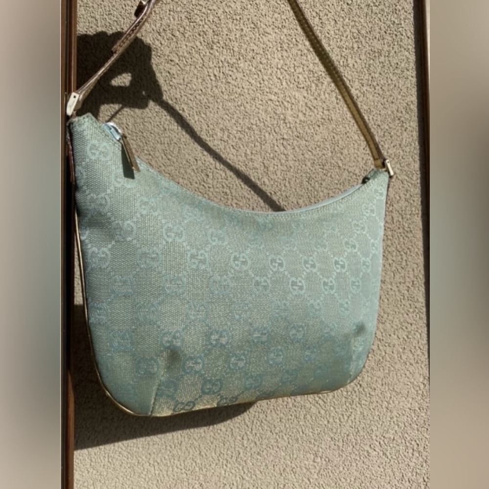 Auth🩵Vintage Gucci Shoulder Bag. Tiffany blue